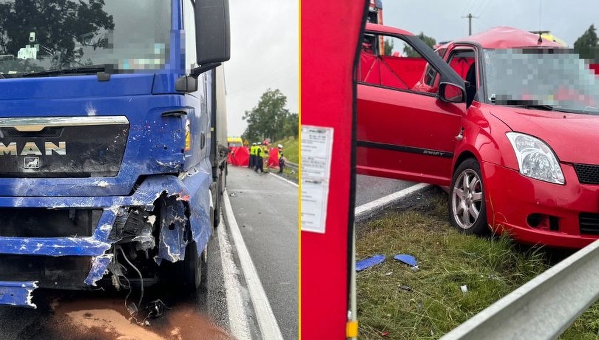 Czołowe zderzenie z ciężarówką. Nie żyje kobieta