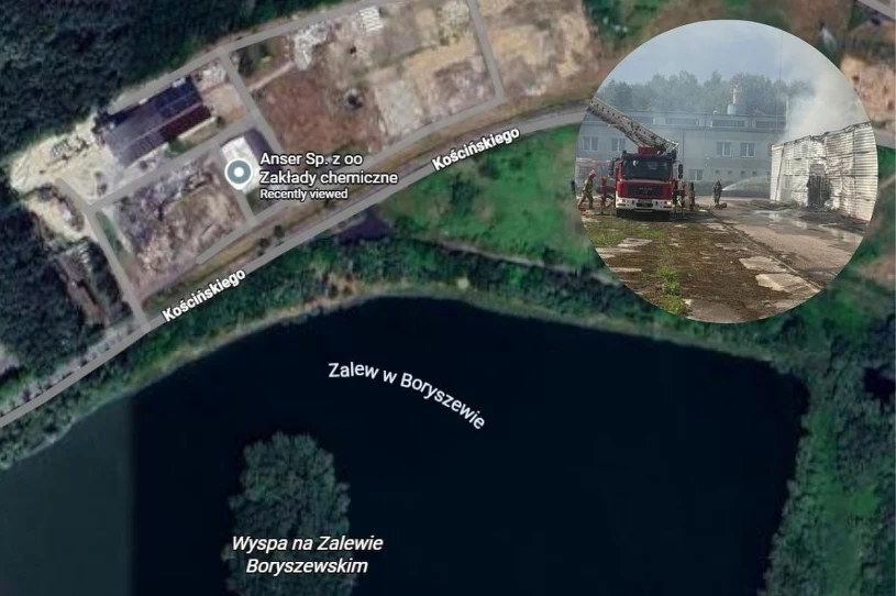 Požar kemikalij v Sochaczewu na Poljskem