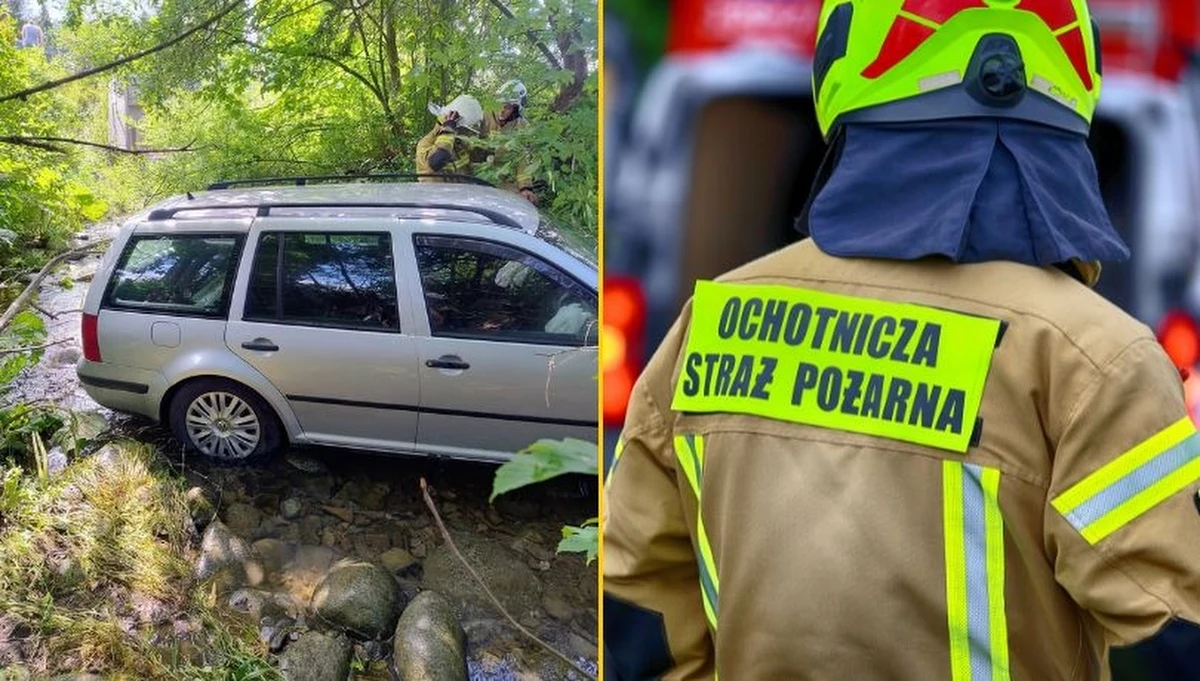 W potoku zakończyła się podróż pewnego kierowcy, który przemieszczał się drogami powiatu tatrzańskiego (woj. małopolskie). O zdarzeniu poinformowali lokalni strażacy i policja.