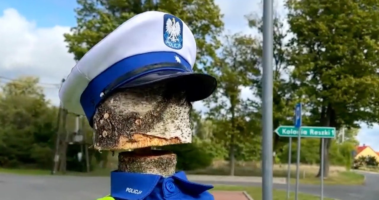 Drewniany policjant skuteczniejszy niż prawdziwy? Afera na mazurskiej wsi wiadomości,aktualności,Interia Drewniany policjant skuteczniejszy niż prawdziwy? Afera na mazurskiej wsi
