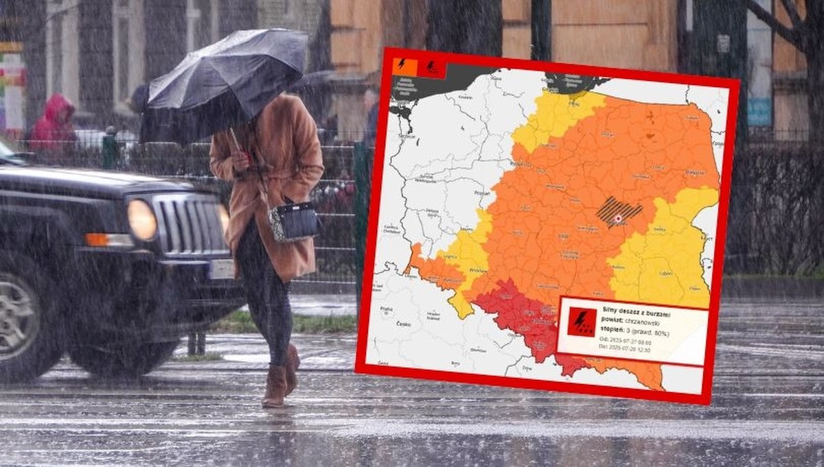 Silny deszcz i burze. IMGW wydał ostrzeżenia I, II i III stopnia