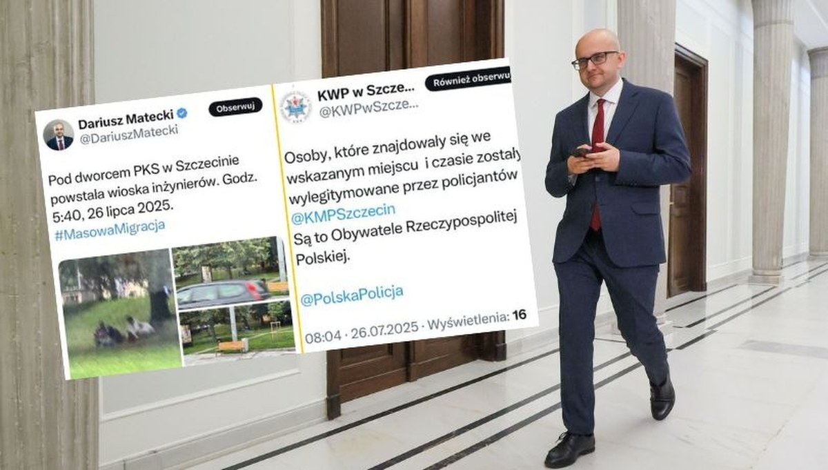 Дариуш Матецкий пишет о "массовой миграции". Резкая реакция пресс-секретаря министерства внутренних дел и полиции