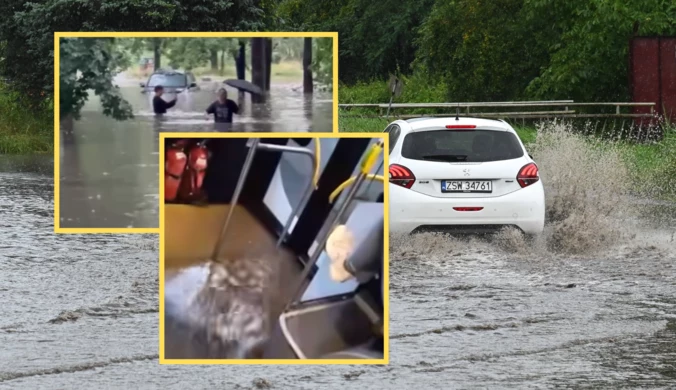 Krajobraz po opadach. Tonące auta i zalane ulice. "Sytuacja jest ciężka"