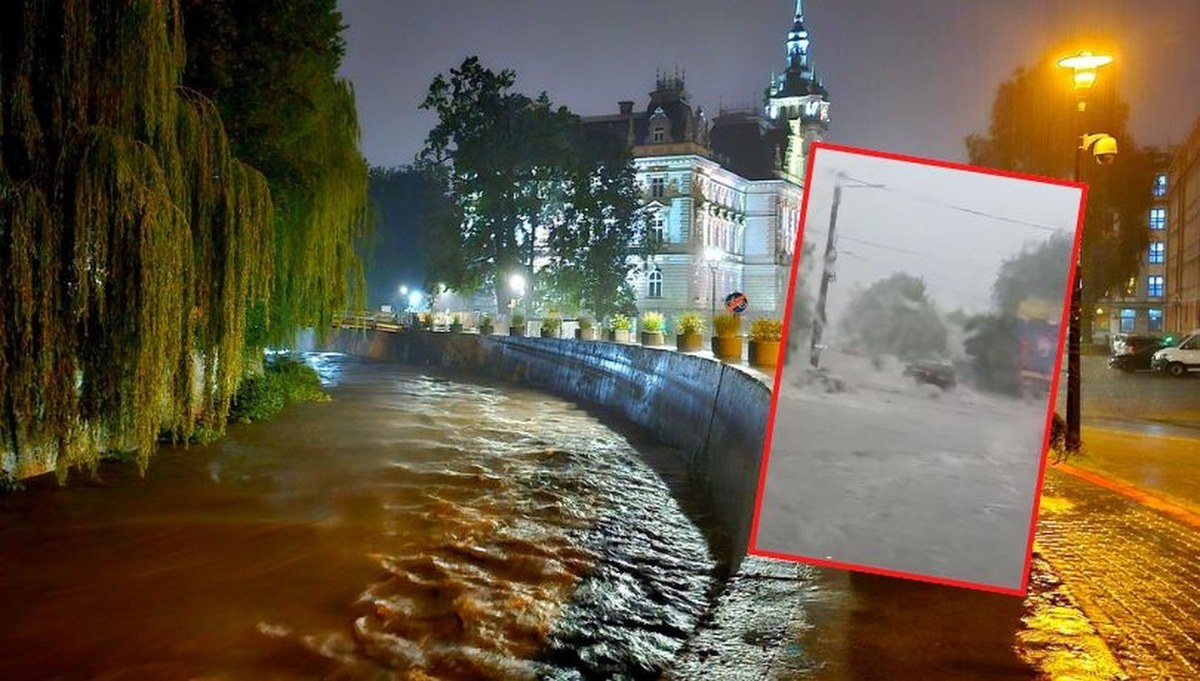 Pogotowie przeciwpowodziowe w Bielsku-Białej. Ulewne deszcze nie dają za wygraną