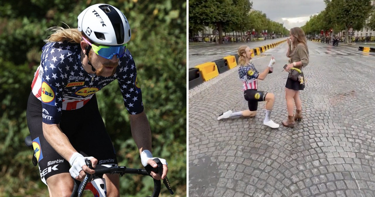 Sceny po Tour de France. Kolarz zaskoczył ukochaną, polały się łzy