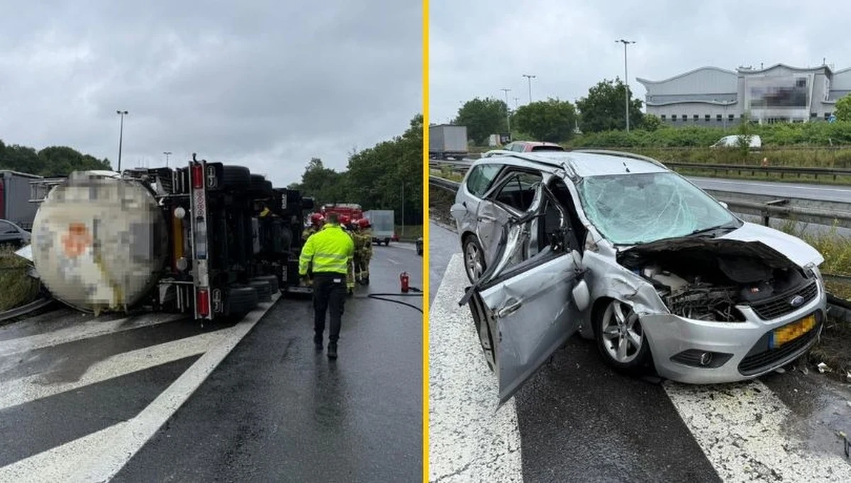 Na autostradzie A4 na wysokości węzła Mikołowska w Katowicach doszło do wypadku cysterny i osobówki. Na miejscu lądował śmigłowiec Lotniczego Pogotowia Ratunkowego. 
