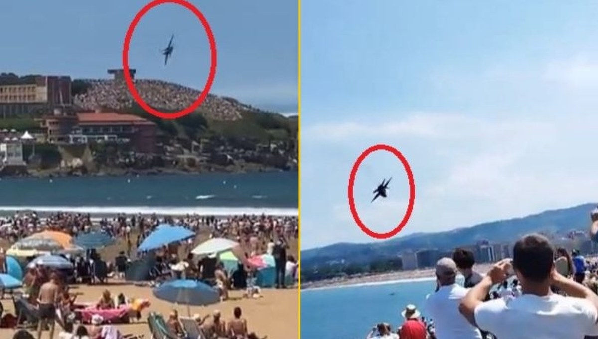 Chwile grozy na zatłoczonej plaży. Zobacz niewiarygodny manewr pilota FILMY