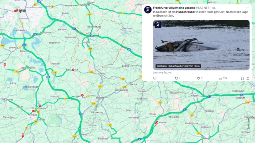 Śmigłowiec Bundeswehry runął do rzeki. Trwa akcja służb