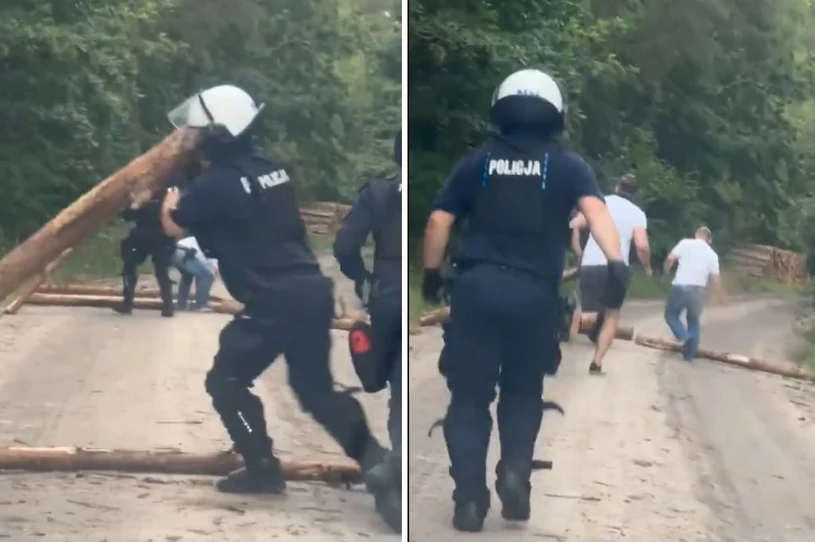 Pseudokibice planowali zasadzkę. Akcja policji i kłody na drodze