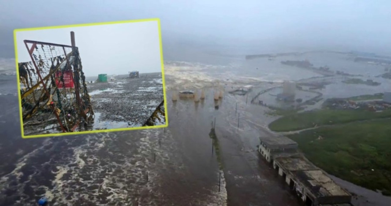 Potężne fale zmyły wszystko na swojej drodze. Nagranie z Rosji