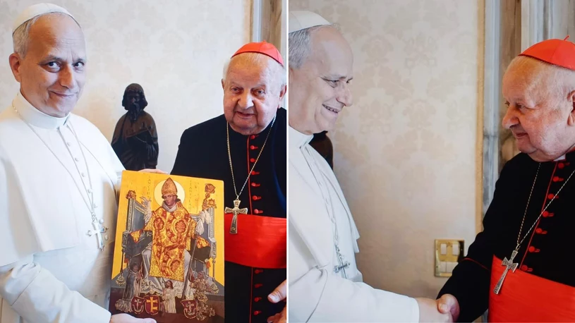 Kardynał Dziwisz odwiedził Leona XIV. Wręczył papieżowi prezent