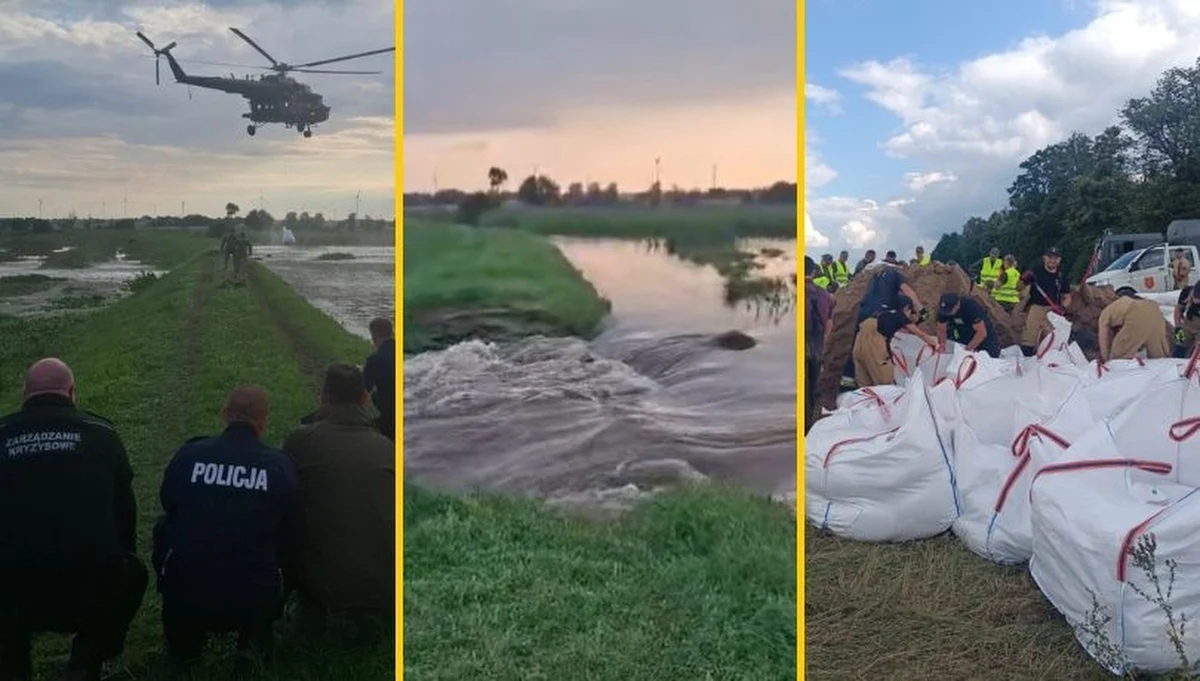 Woda znów uszkodziła wał przeciwpowodziowy w okolicach miejscowości Święty Gaj ma rzece Dzierzgoń (woj. warmińsko-mazurskie). Woda zalała już ponad 100 ha gruntów położonych poniżej poziomu morza. Do uszczelniania wału ponownie wykorzystywane są wojskowe helikoptery.