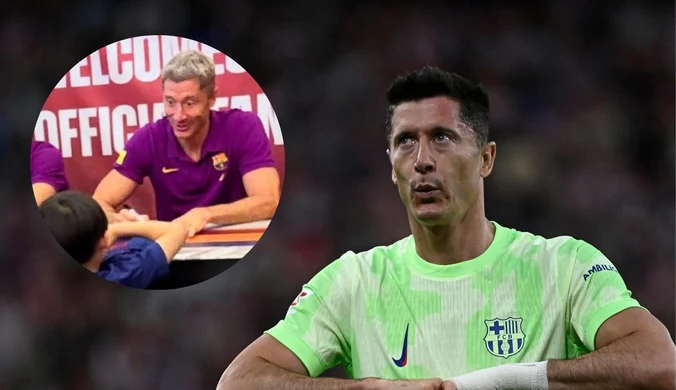 Młody kibic zaskoczył Lewandowskiego. Wymowna reakcja napastnika Barcelony