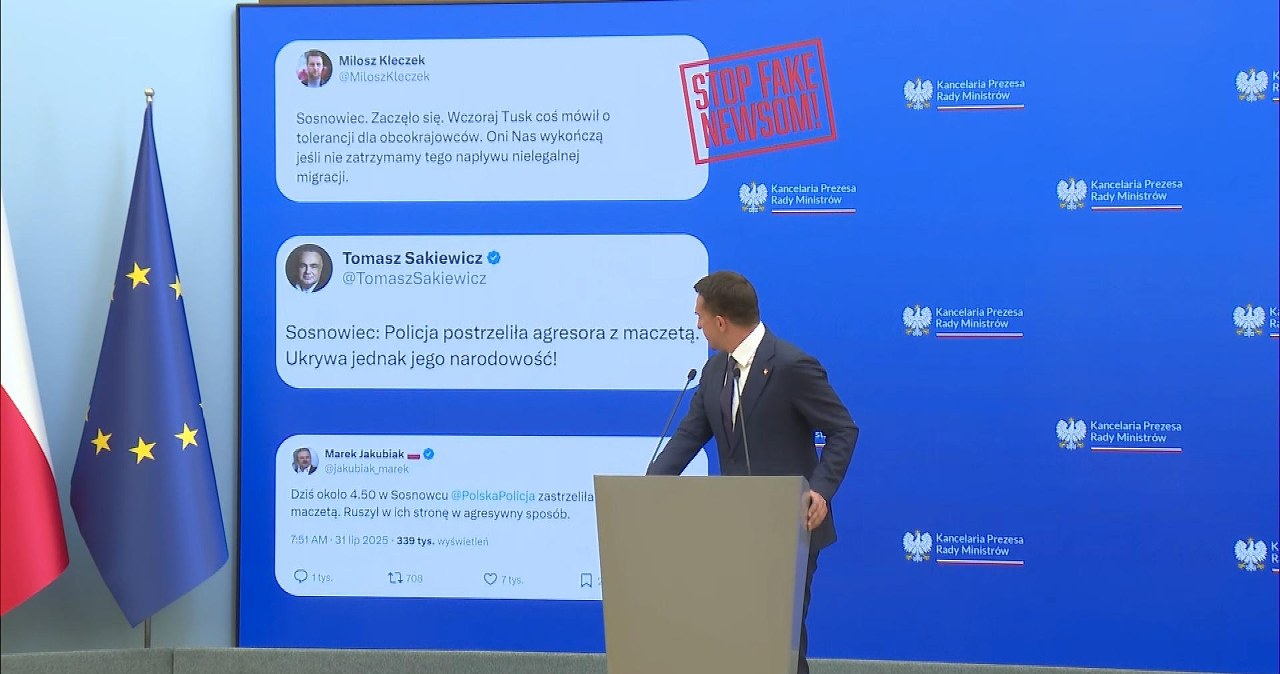 "Kolejne przykłady klasycznej dezinformacji". Rzecznik rządu pokazał wpisy