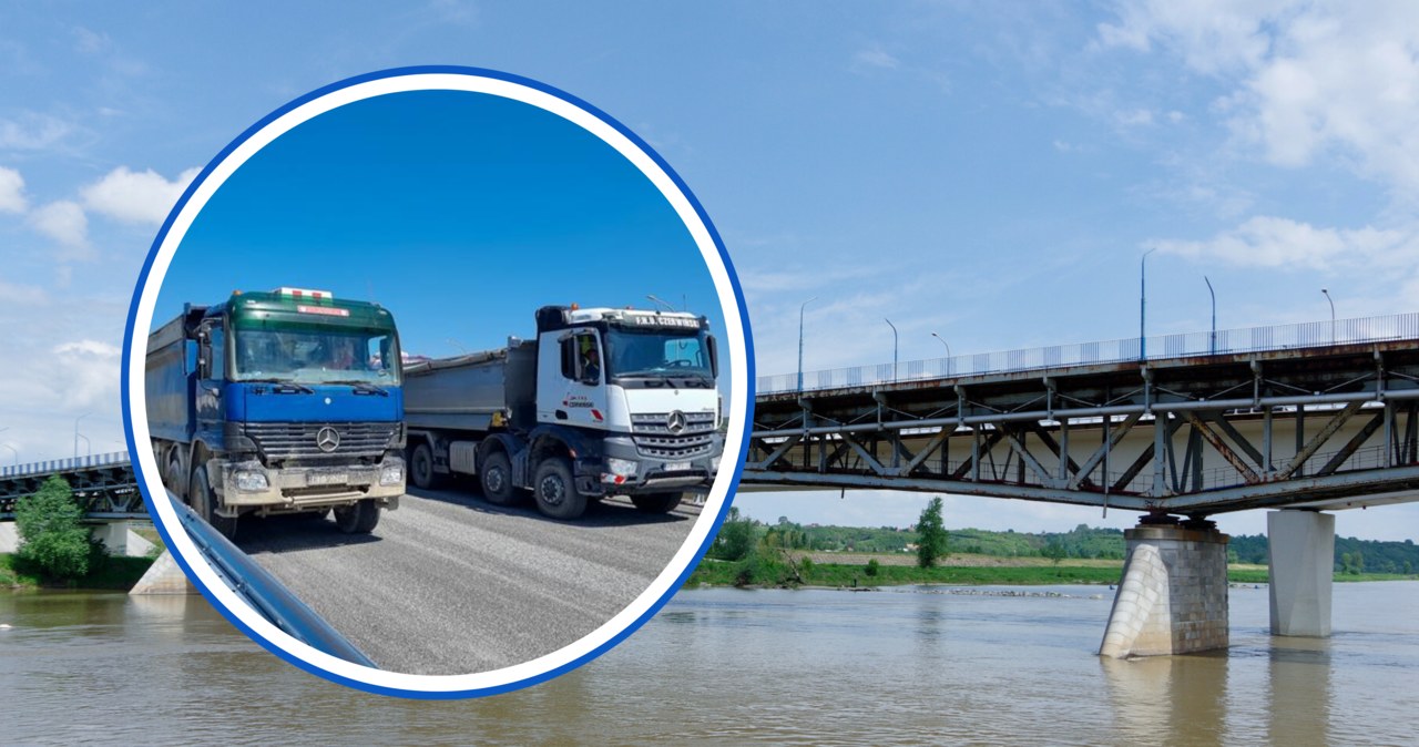 Próba mostu nad Wisłą. Ciężarówki o masie 306 ton wjechały jednocześnie