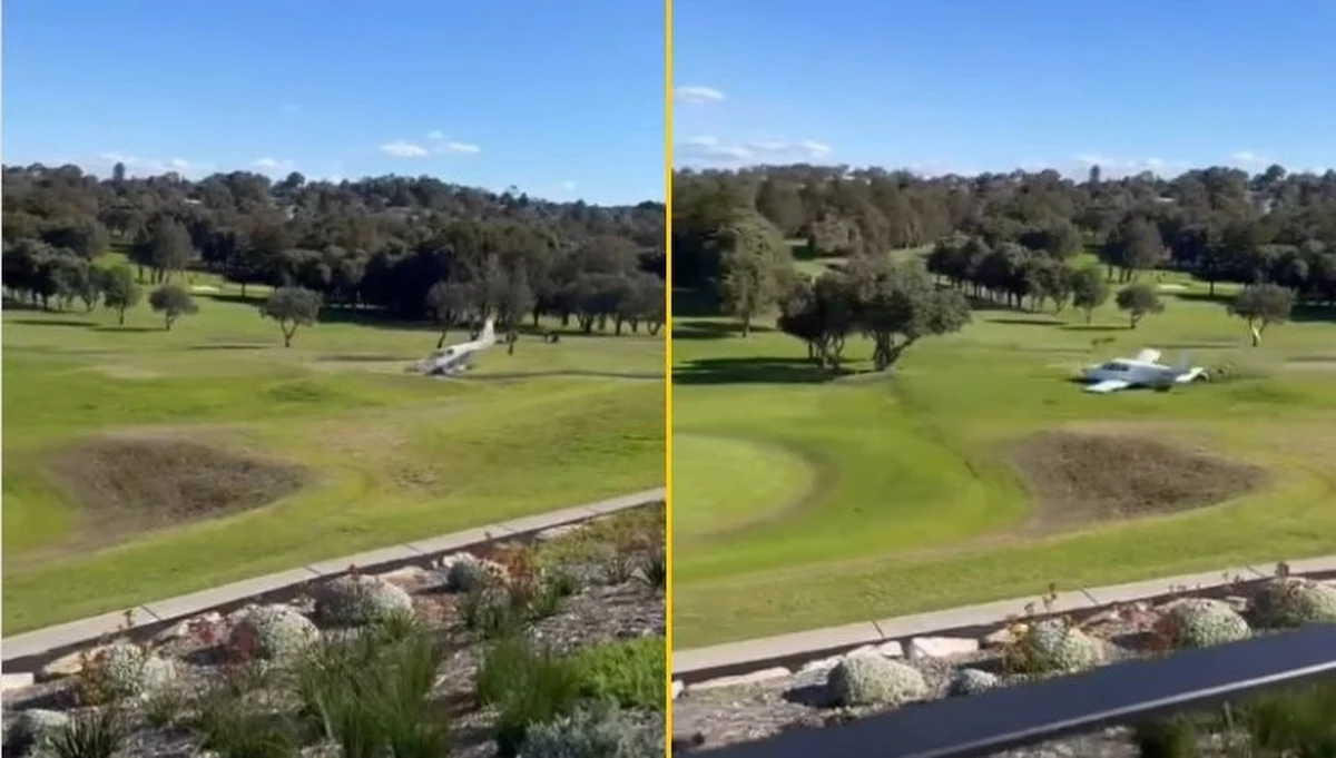 W niedzielę na polu golfowym Mona Vale Golf Club doszło do awaryjnego lądowanie awionetki. Niebezpieczną sytuację uchwycili na nagraniach golfiści. Na szczęście instruktorowi i szkolącemu się pilotowi nic się nie stało. 