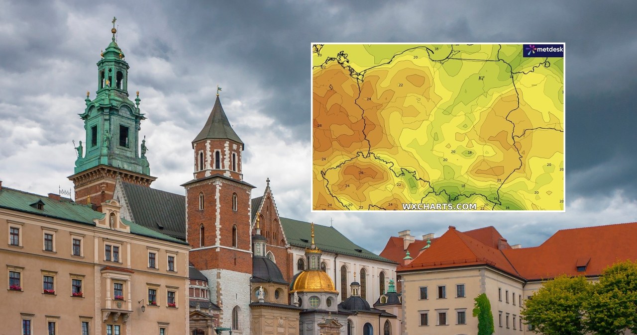 Ciemniejsze chmury na niebie. W tych miejscach może popadać