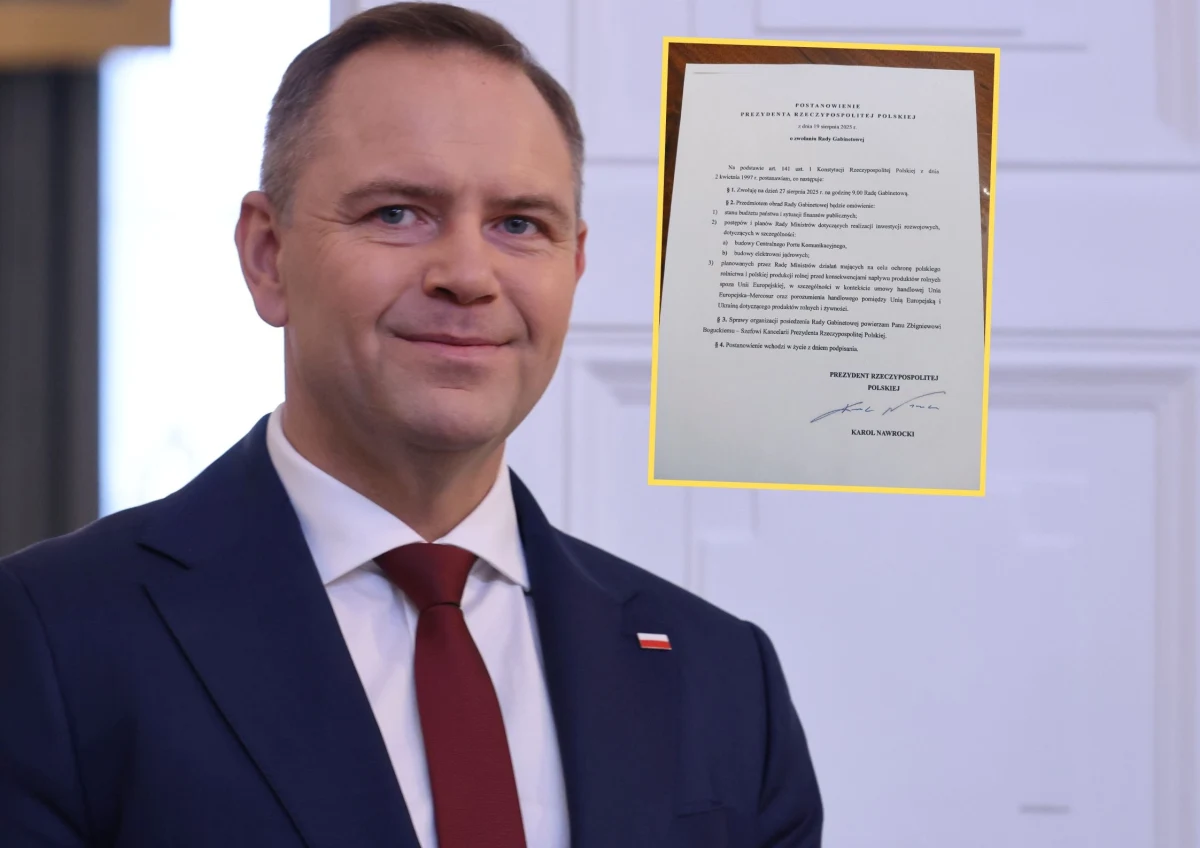 Szef Kancelarii Prezydenta Zbigniew Bogucki potwierdził na portalu X, że Rada Gabinetowa odbędzie się 27 sierpnia o godz. 9.