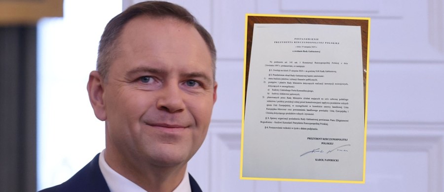 Szef Kancelarii Prezydenta Zbigniew Bogucki potwierdził na portalu X, że Rada Gabinetowa odbędzie się 27 sierpnia o godz. 9.