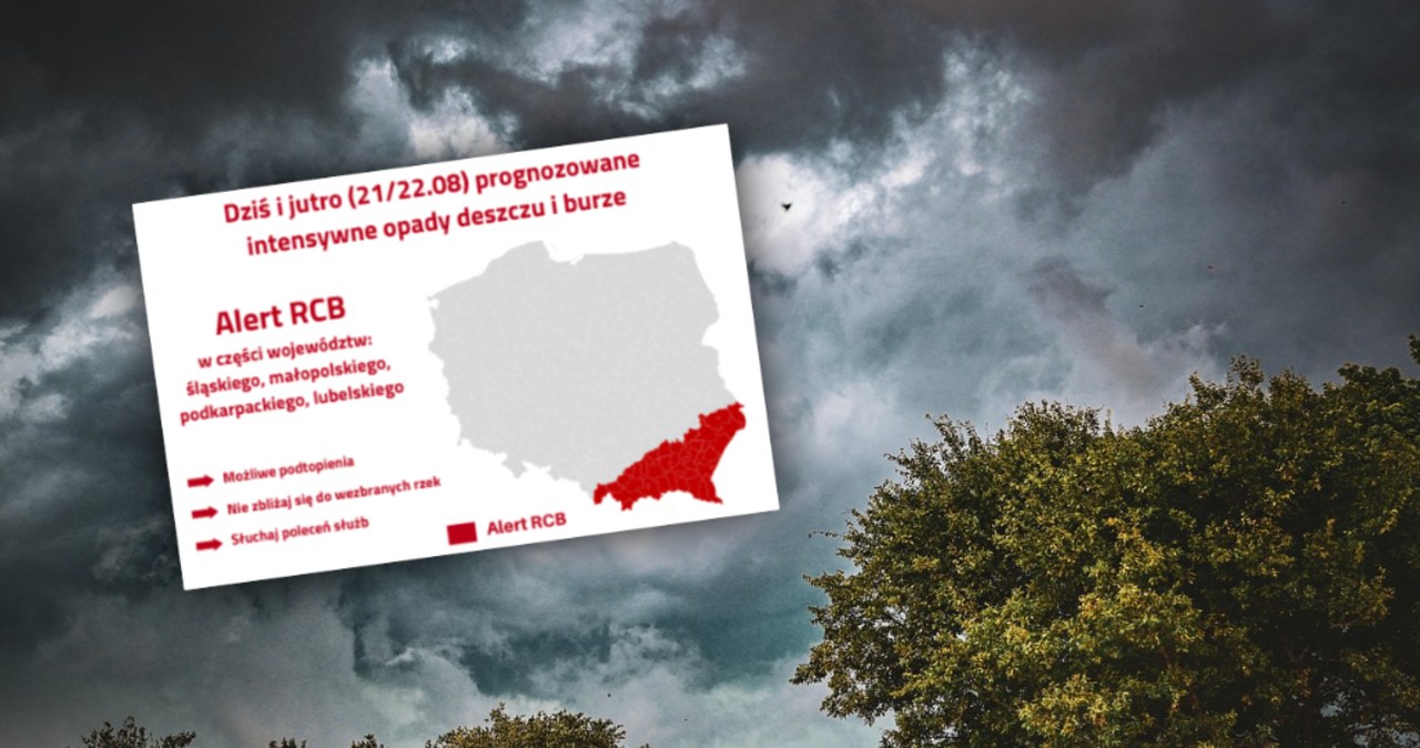 Polacy dostali Alert RCB. Nadchodzi załamanie pogody, możliwe podtopienia
