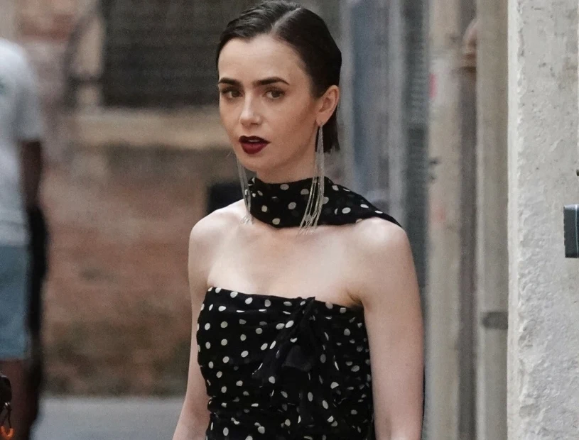 Lily Collins w garniturze od Alexandra McQueena. Nowa ikona?