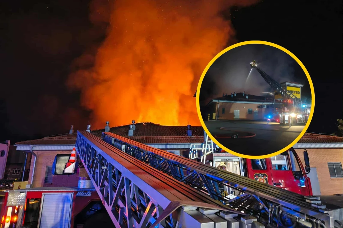 Spłonął sklep sieci Netto przy ul. Kasprowicza w Czechowicach-Dziedzicach (woj. śląskie). Nie ma osób poszkodowanych. 