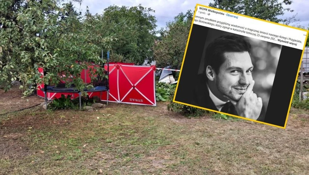 To strażak Lotniskowej Służby Ratowniczo-Gaśniczej na lotnisku Poznań-Ławica, ratownik medyczny 37-letni Mikołaj Stołowski siedział za sterami awionetki, która rozbiła się wczoraj w Krzycku Wielkim w Wielkopolsce. Informację tę przekazał dziś WOPR Wielkopolska, w którym Stołowski pracował jako ratownik wodny. W katastrofie zginął także 20-letni młociarz Jakub Pracharczyk. Przyczyny wypadku wyjaśnia Prokuratura Rejonowa w Lesznie.