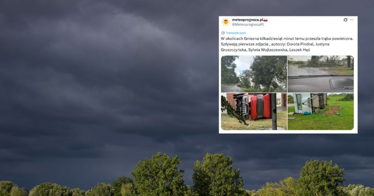 Niebezpieczne zjawisko nad Gnieznem. Połamane drzewa i przewrócone auta wiadomości,aktualności,Interia Niebezpieczne zjawisko nad Gnieznem. Połamane drzewa i przewrócone auta
