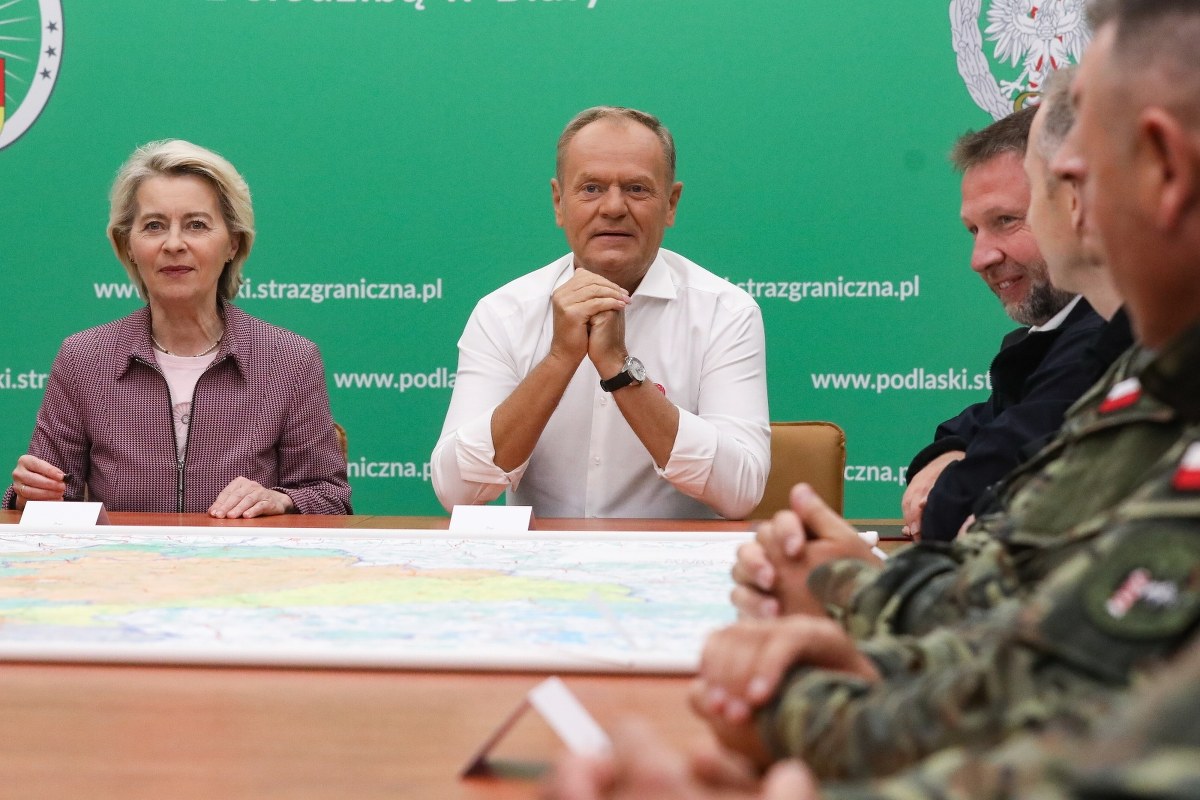 Tusk i von der Leyen przy granicy z Białorusią