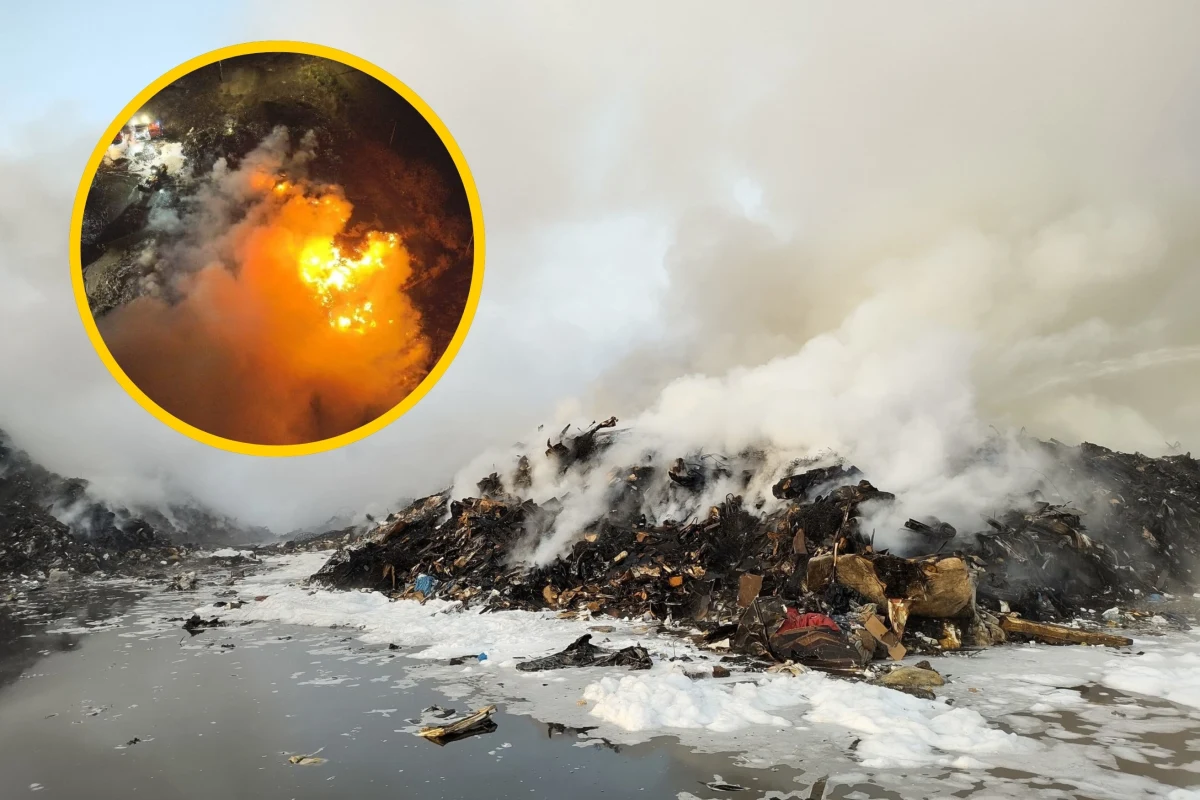 Ok. 60 strażaków pracuje na miejscu poniedziałkowego pożaru składowiska odpadów w Bełżycach na Lubelszczyźnie. Ogień jest opanowany. Strażacy zakładają, że dogaszanie może potrwać co najmniej do końca dnia. 