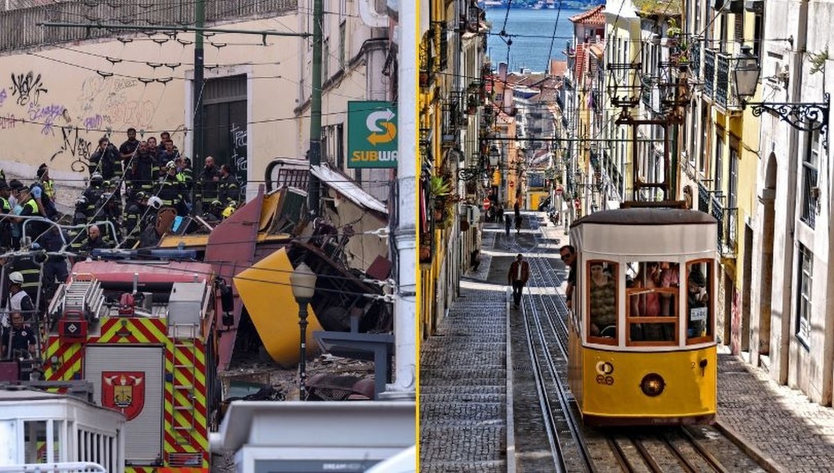 "Rozpadła się niczym domek z kart". Świadkowie o katastrofie kolejki w Lizbonie