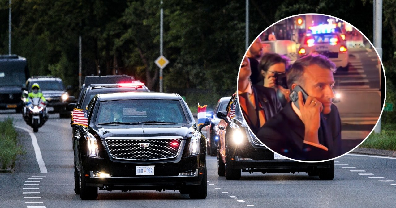 wiadomości,aktualności,Interia Macron nie mógł przejść. Wyciągnął telefon w obecności kamer. 