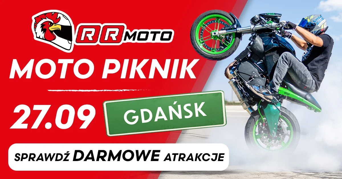 Sezon motocyklowy trwa w najlepsze! Ekipa RRmoto, największego sklepu motocyklowego w Gdańsku organizuje kolejną edycję swojego flagowego motopikniku. Na uczestników wydarzenia ponownie czekać będzie masa atrakcji, pyszne jedzenie, konkursy z nagrodami oraz niepowtarzalny klimat motocyklowej zajawki. Zlot motocyklowy odbędzie się już w najbliższą sobotę 27 września 2025 w godzinach 10:00–21:00 pod sklepem RRmoto - Największy sklep motocyklowy przy ul. Przywidzkiej 10a w Morskim Parku Handlowym.