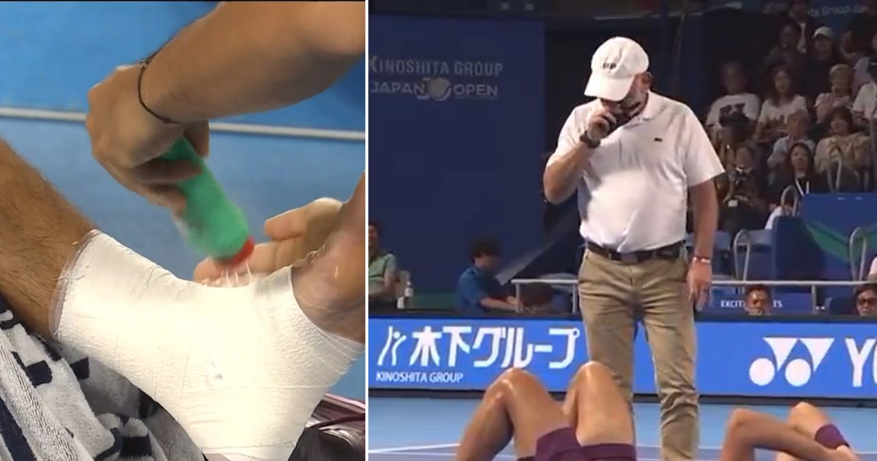 wiadomości,aktualności,Interia Alcaraz padł nagle na kort, cisza w Tokio. Mecz przerwany 20 minut później