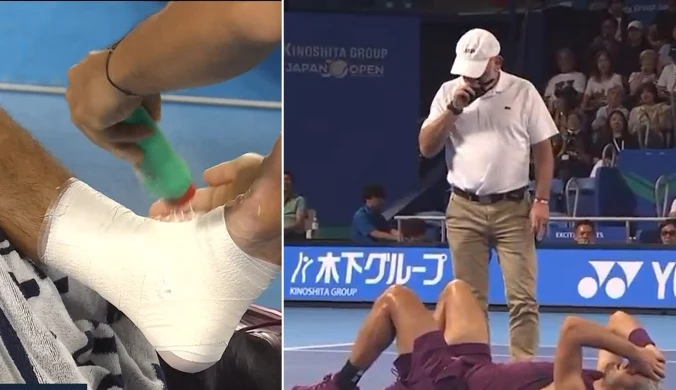 Alcaraz padł nagle na kort, cisza w Tokio. Mecz przerwany 20 minut później