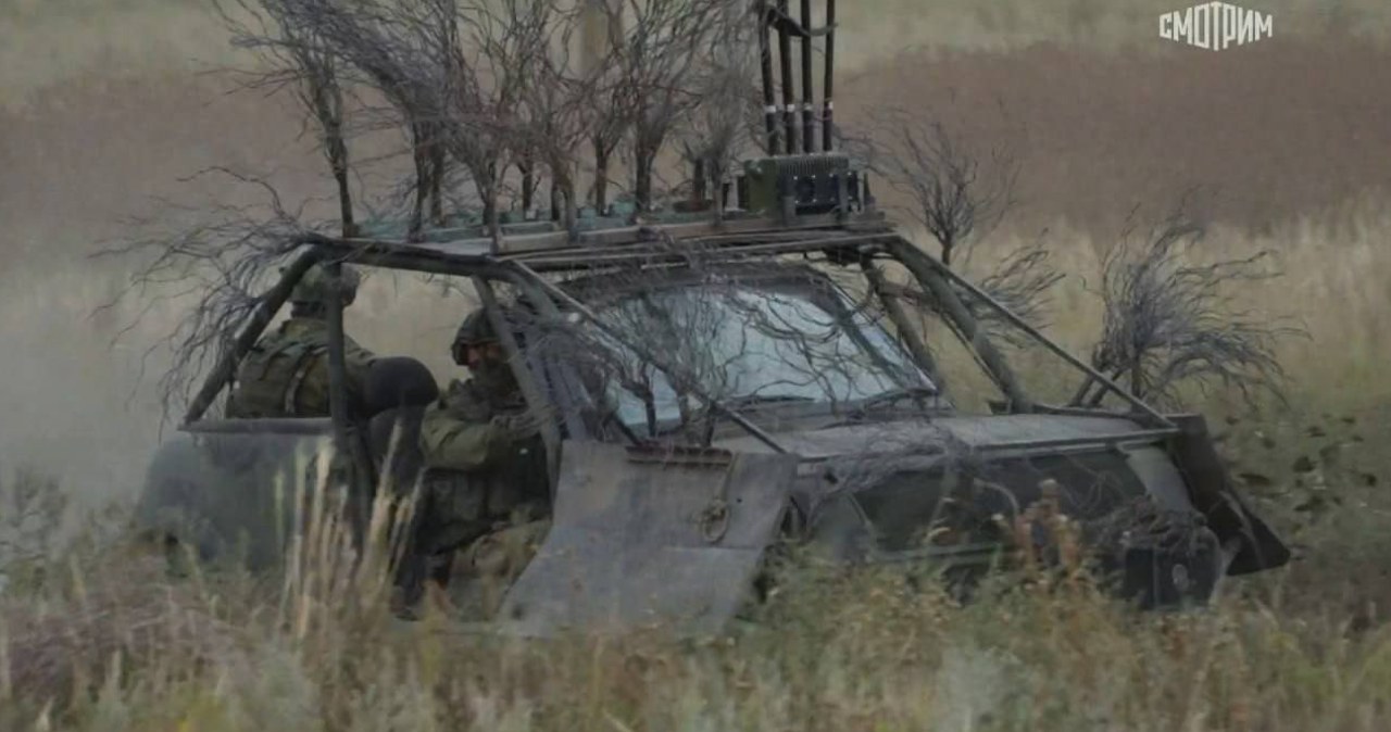 Cywilne auto, siatka i gałęzie. Wojenny "Mad Max" po rosyjsku