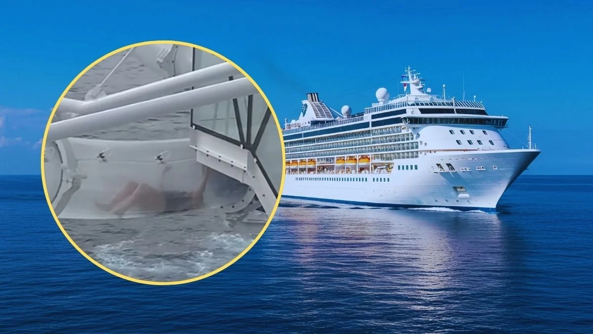 Wakacje na luksusowym statku wycieczkowym dla wielu osób są spełnieniem marzeń. Jednak dla jednej z turystek rejs zamienił się w prawdziwy koszmar, gdy podczas korzystania z atrakcji na pokładzie utknęła w przezroczystej zjeżdżalni wodnej zawieszonej wysoko nad oceanem. Nagranie z tego dramatycznego zdarzenia w błyskawicznym tempie obiegło media społecznościowe.