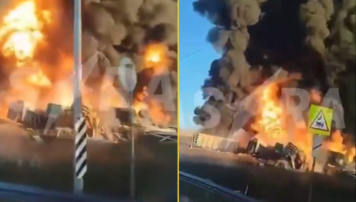 Gigantyczny pożar w Rosji. Pociąg z benzyną w ogniu, zobacz wideo