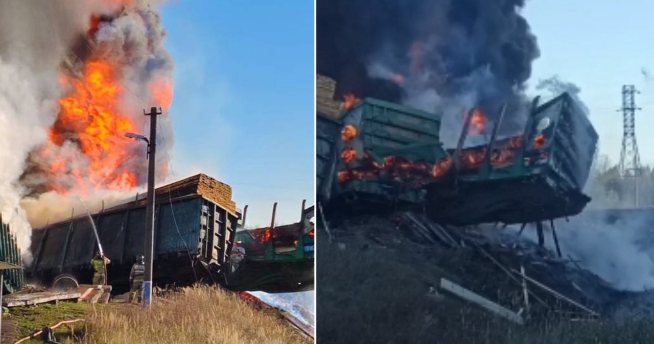 Katastrofa kolejowa w Rosji. Wagony z benzyną stanęły w płomieniach