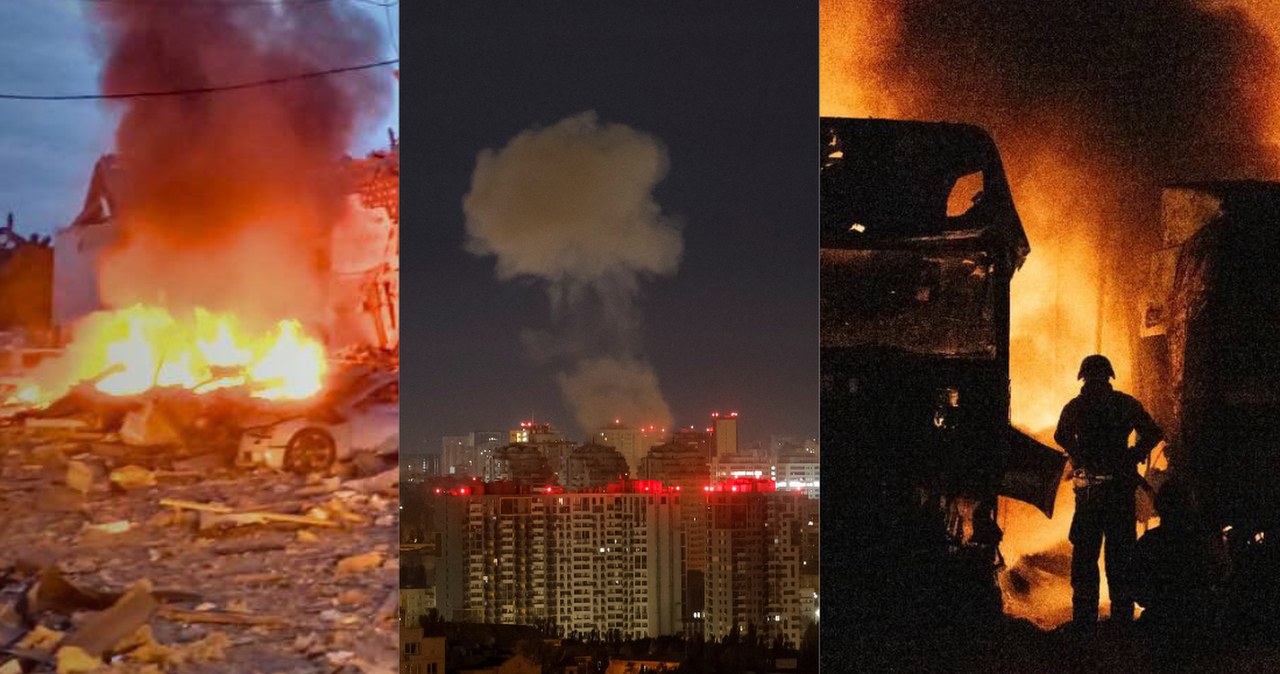 Wojna na Ukrainie. Masowy atak Rosji. Liczne wybuchy i odgłosy wystrzałów