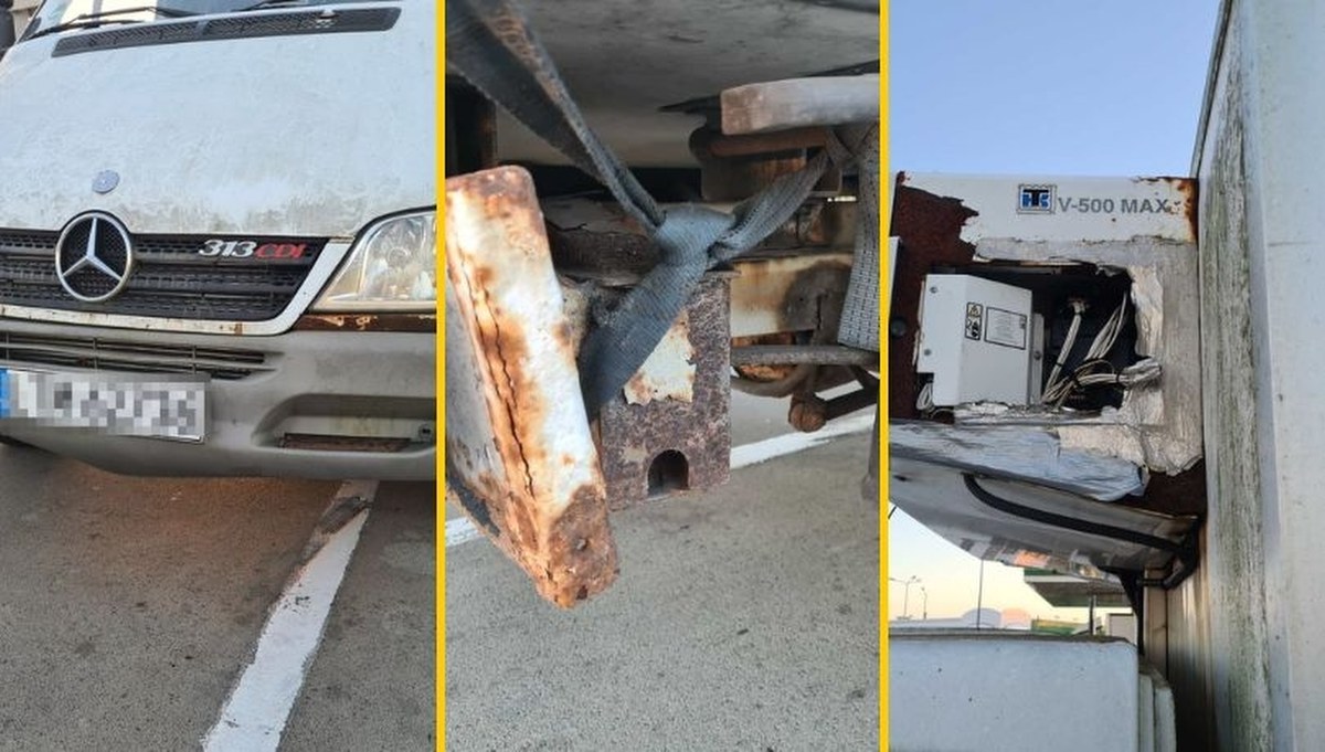 Pęknięcia nadwozia, cieknący olej. "Złom" na ekspresówce