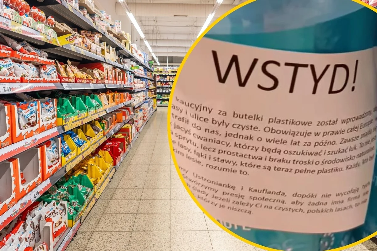 „Tak trzeba tępić cwaniactwo” – pisze w mediach społecznościowych były krakowski radny Łukasz Wantuch, który przeprowadził dziś akcję w jednym z krakowskich sklepów sieci Kaufland. Były samorządowiec umieścił w sieci film pokazujący butelki Ustronianki, na których umieścił nalepki z tekstem krytykującym producenta za wprowadzenie do sklepów butelek omijających system kaucyjny. 