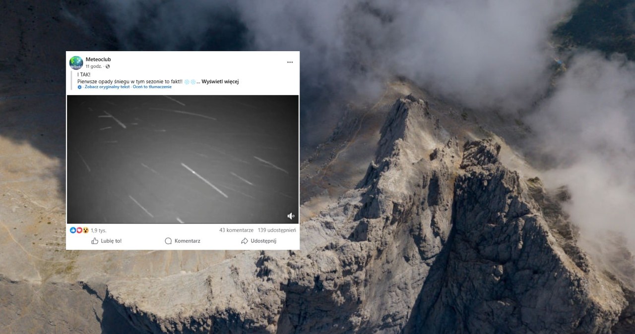 Biało na słynnej górze. "Pierwsze opady śniegu w tym sezonie to fakt!"