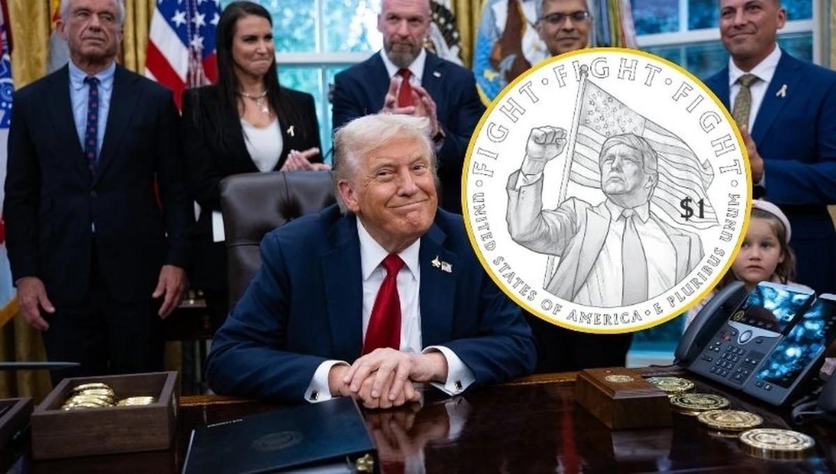 Amerykański resort finansów rozważa wybicie specjalnej monety o nominale jednego dolara z wizerunkiem byłego prezydenta Donalda Trumpa. Moneta miałaby upamiętnić 250. rocznicę niepodległości Stanów Zjednoczonych, która przypada w 2026 roku.