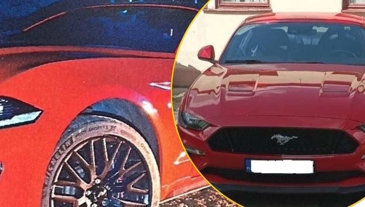 Policja dostała czerwonego mustanga. Okoliczności zaskakują
