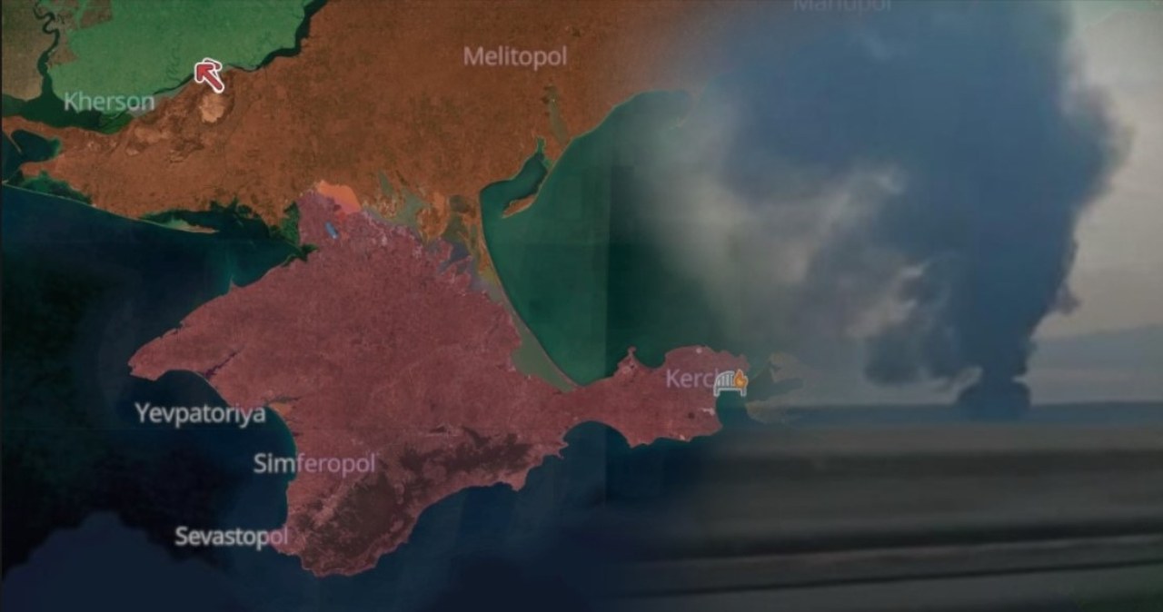 wiadomości,aktualności,Interia Udane trafienie Ukrainy. Szaleje pożar w bazie paliwowej na Krymie. Rosyjskie władze milczą