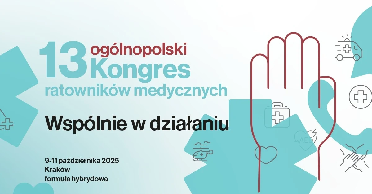 W dniach 9–11 października 2025 roku Kraków stanie się centrum polskiego ratownictwa medycznego. W Auditorium Maximum Uniwersytetu Jagiellońskiego odbędzie się 13. Ogólnopolski Kongres Ratowników Medycznych, który zgromadzi ponad tysiąc uczestników i setki widzów online. Tegoroczne hasło "Wspólnie w działaniu" podkreśla kluczową rolę współpracy w codziennej służbie ratowników.