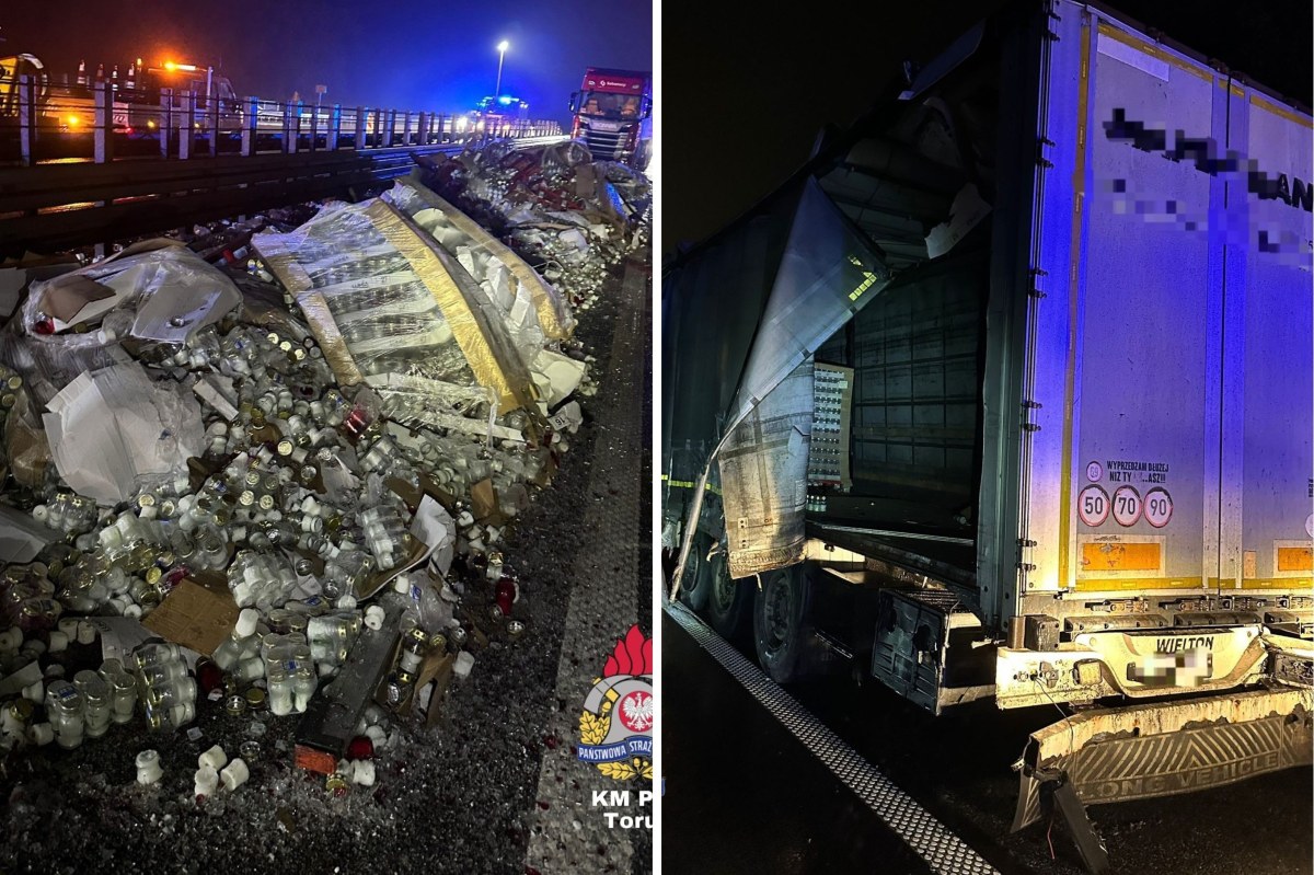 Jezdnia usłana zniczami. Niecodzienna sytuacja na autostradzie