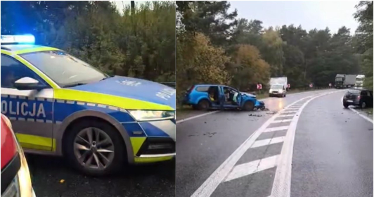wiadomości,aktualności,Interia Wypadek na drodze krajowej nr 60 w Woli Łąckiej. Pięć osób poszkodowanych w tym 12-letnie dziecko