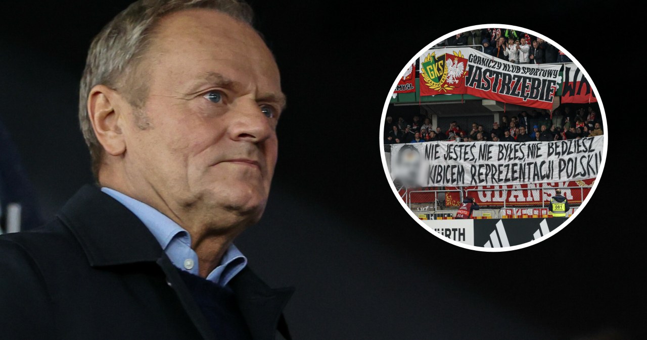 wiadomości,aktualności,Interia Wulgarne transparenty polskich kibiców o Tusku. PZPN może słono zapłacić